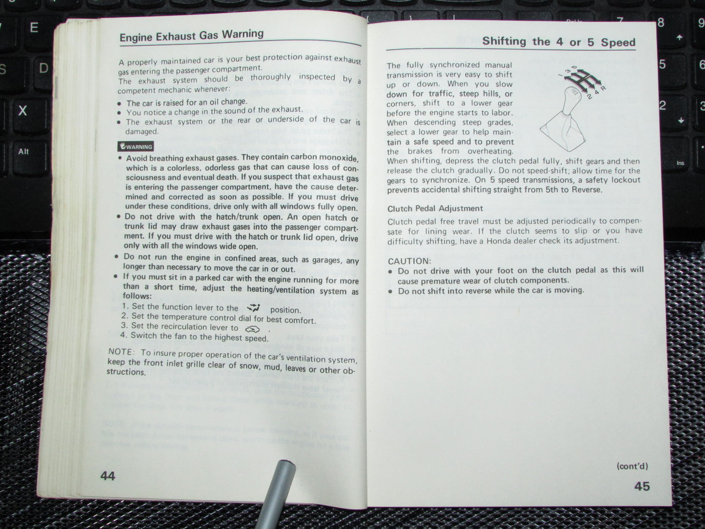 Honda Civic (1988) Owners Manual