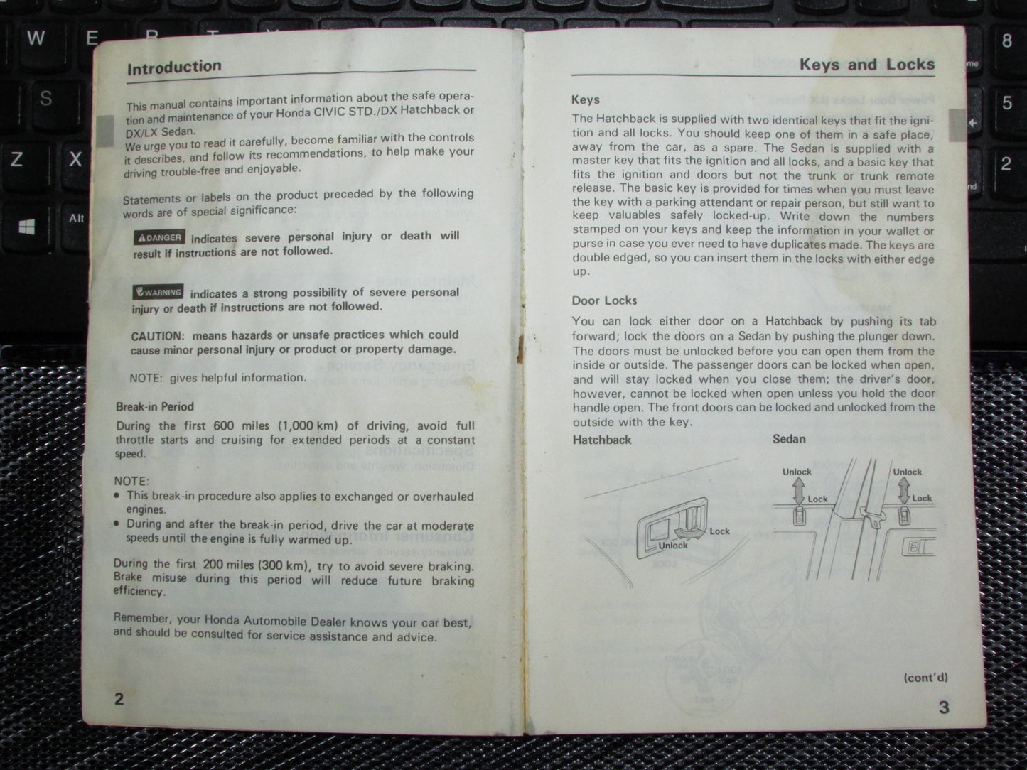 Honda Civic (1988) Owners Manual