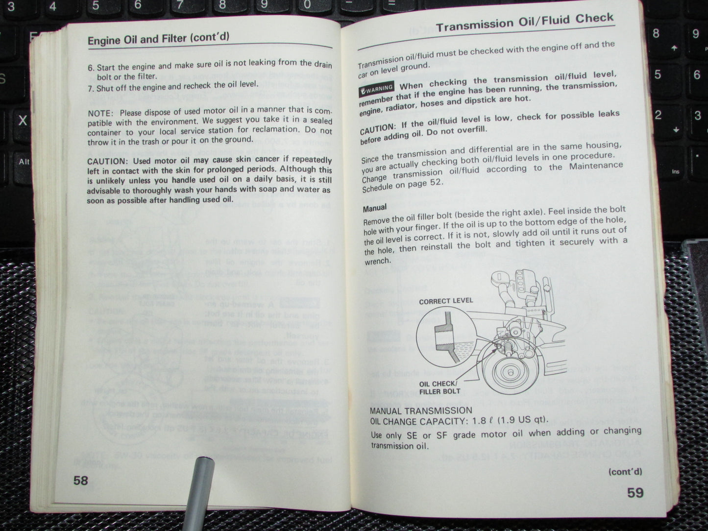 Honda Civic (1988) Owners Manual