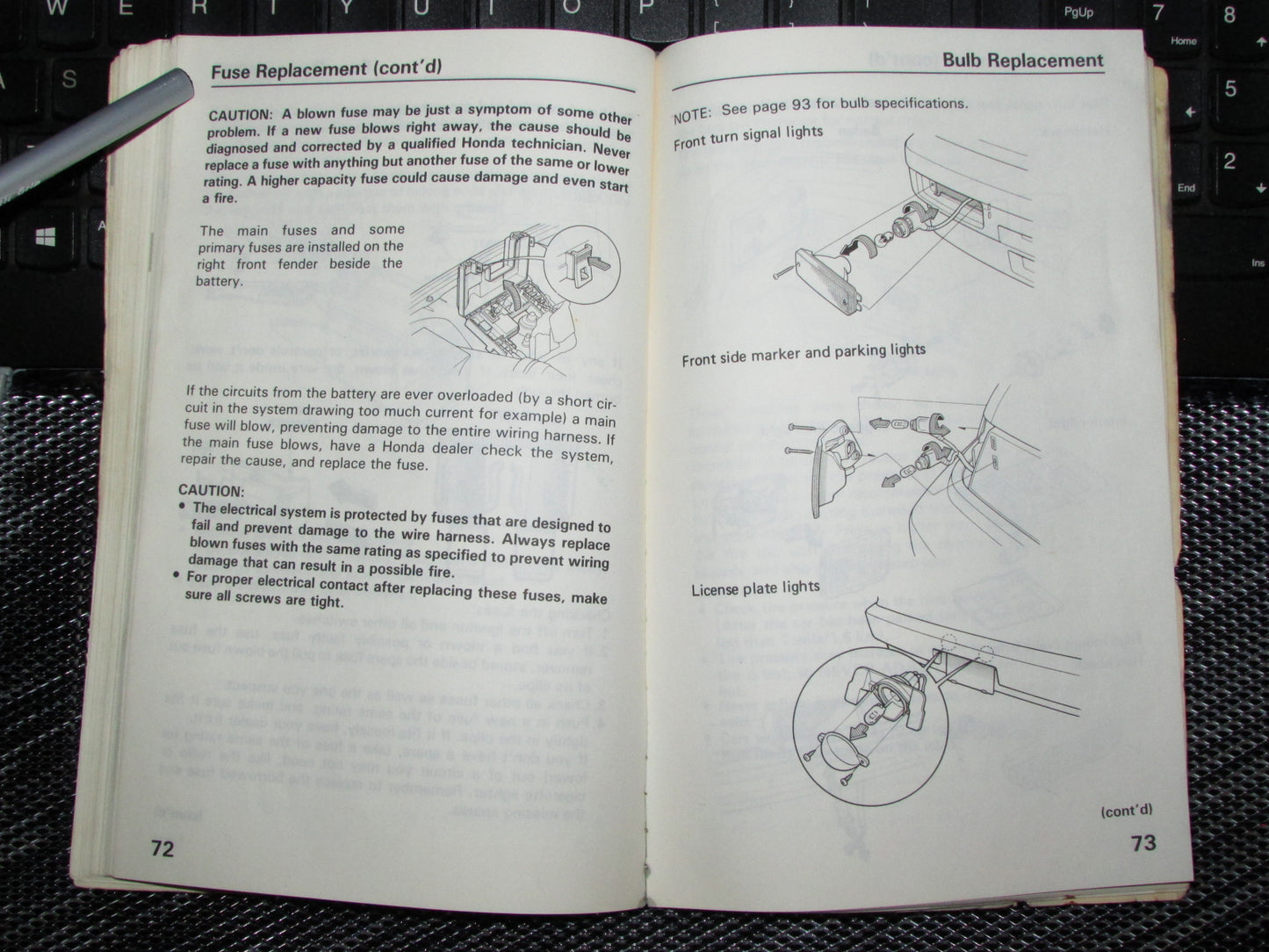 Honda Civic (1988) Owners Manual