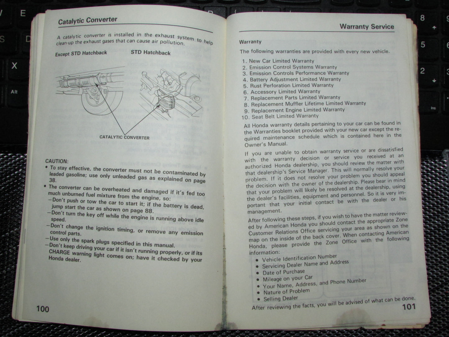 Honda Civic (1988) Owners Manual