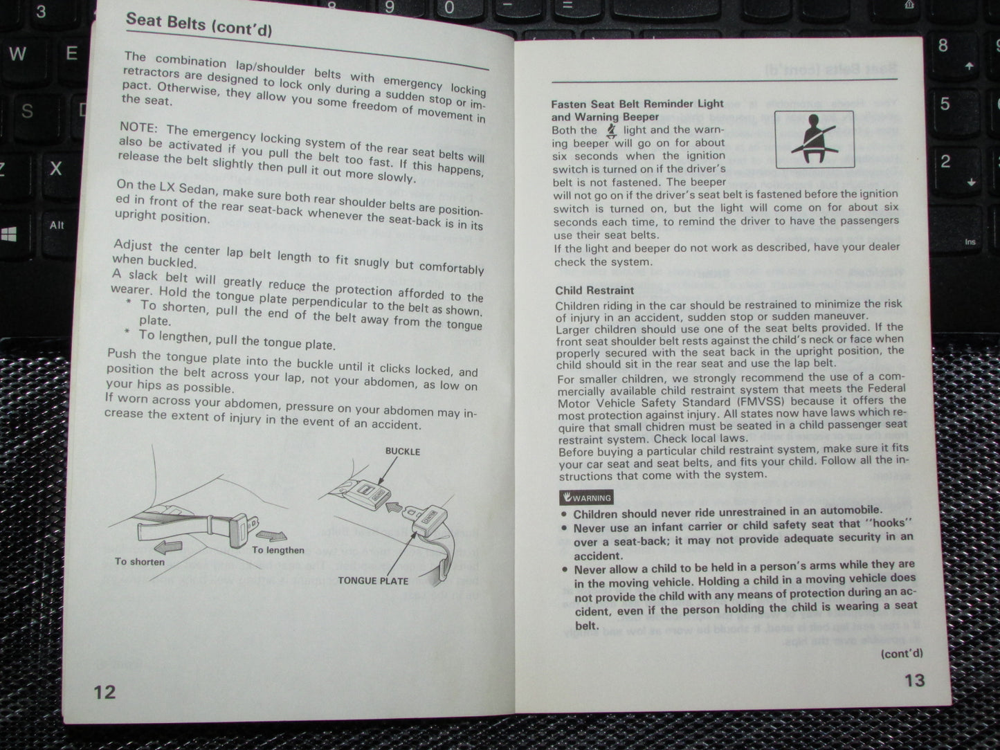 Honda Civic (1988) Owners Manual