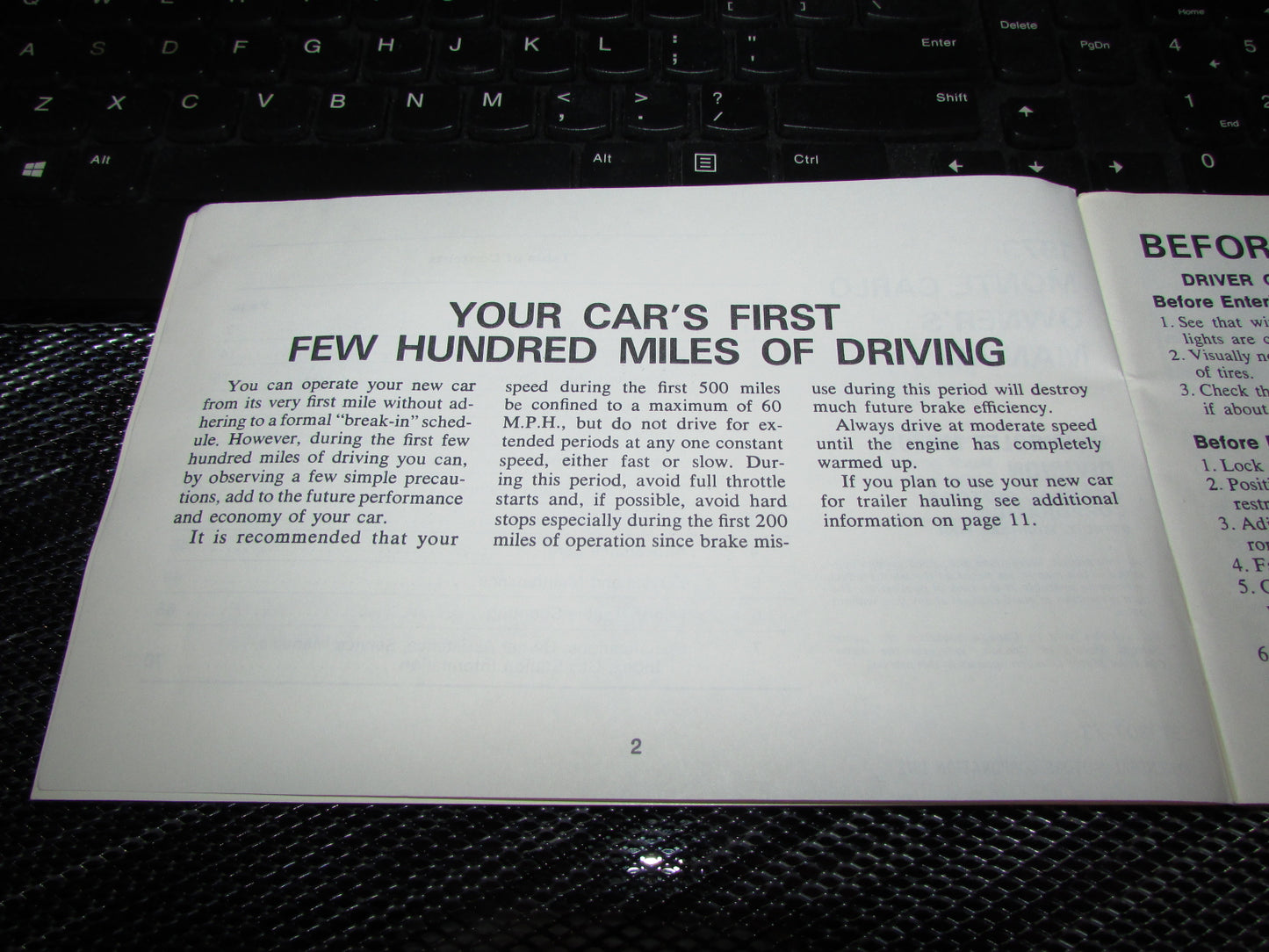 Chevrolet Monte Carlo (1973) Owners Manual