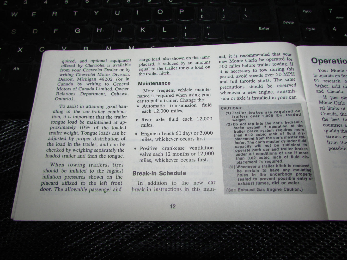 Chevrolet Monte Carlo (1973) Owners Manual