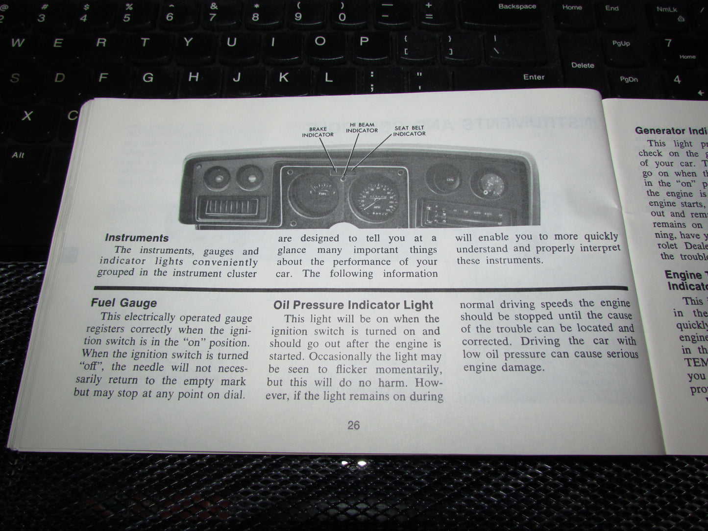 Chevrolet Monte Carlo (1973) Owners Manual