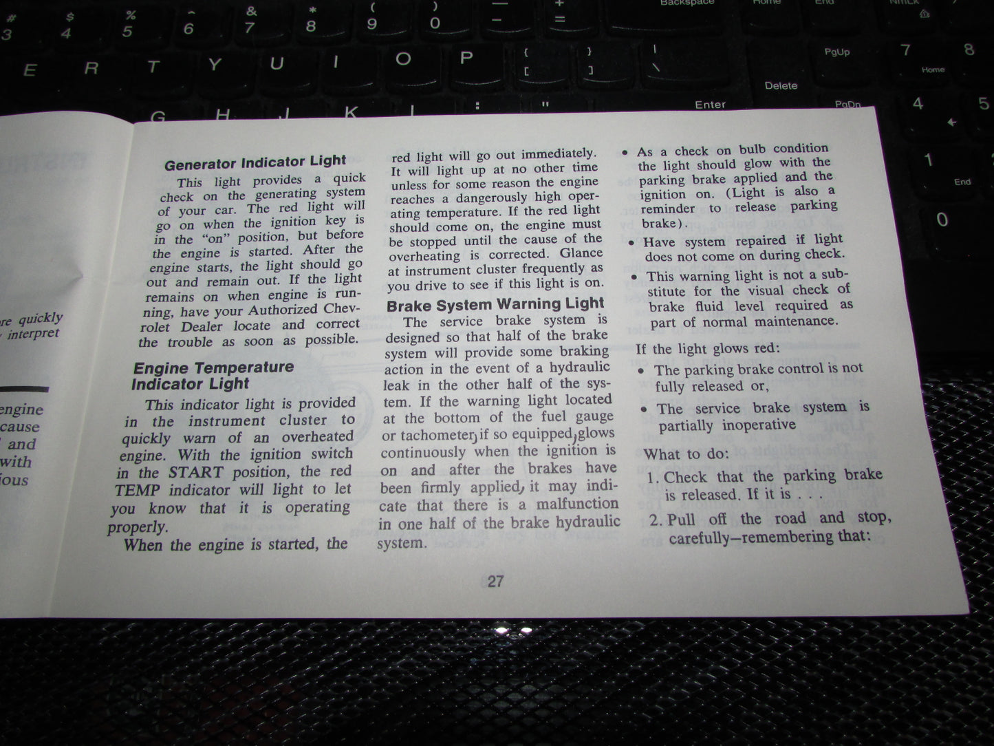 Chevrolet Monte Carlo (1973) Owners Manual