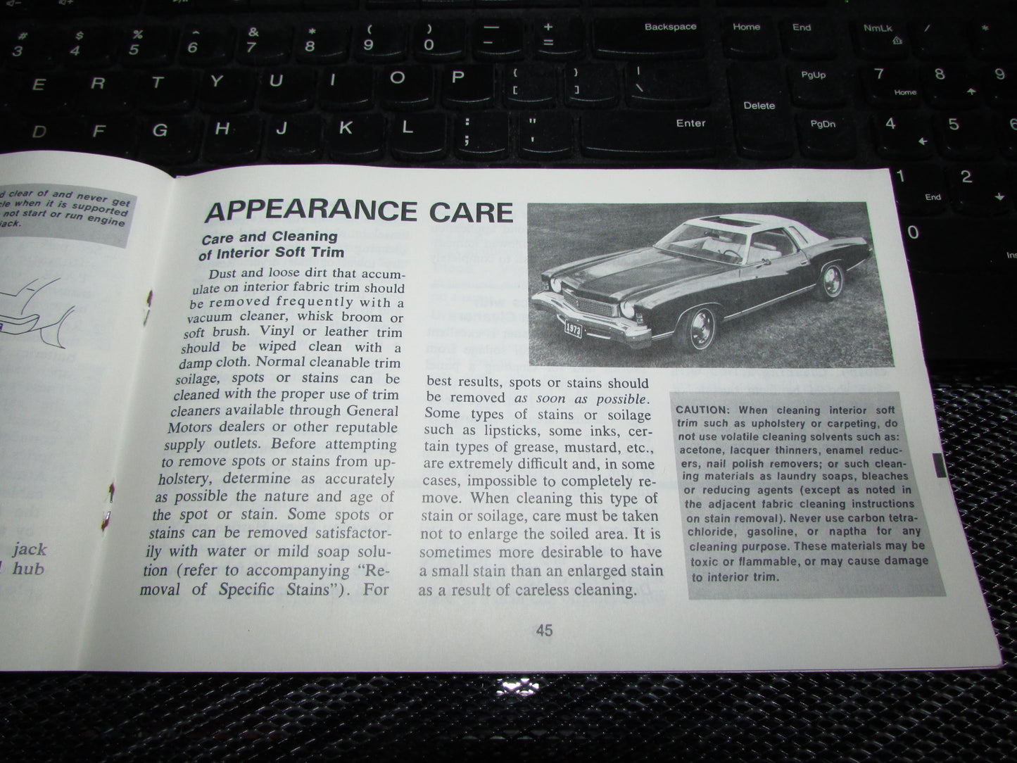 Chevrolet Monte Carlo (1973) Owners Manual