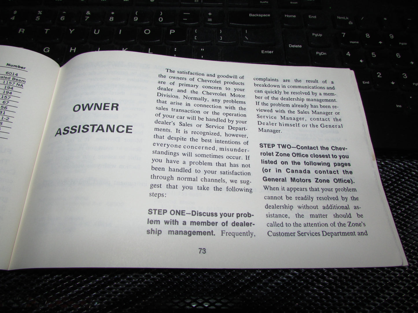 Chevrolet Monte Carlo (1973) Owners Manual