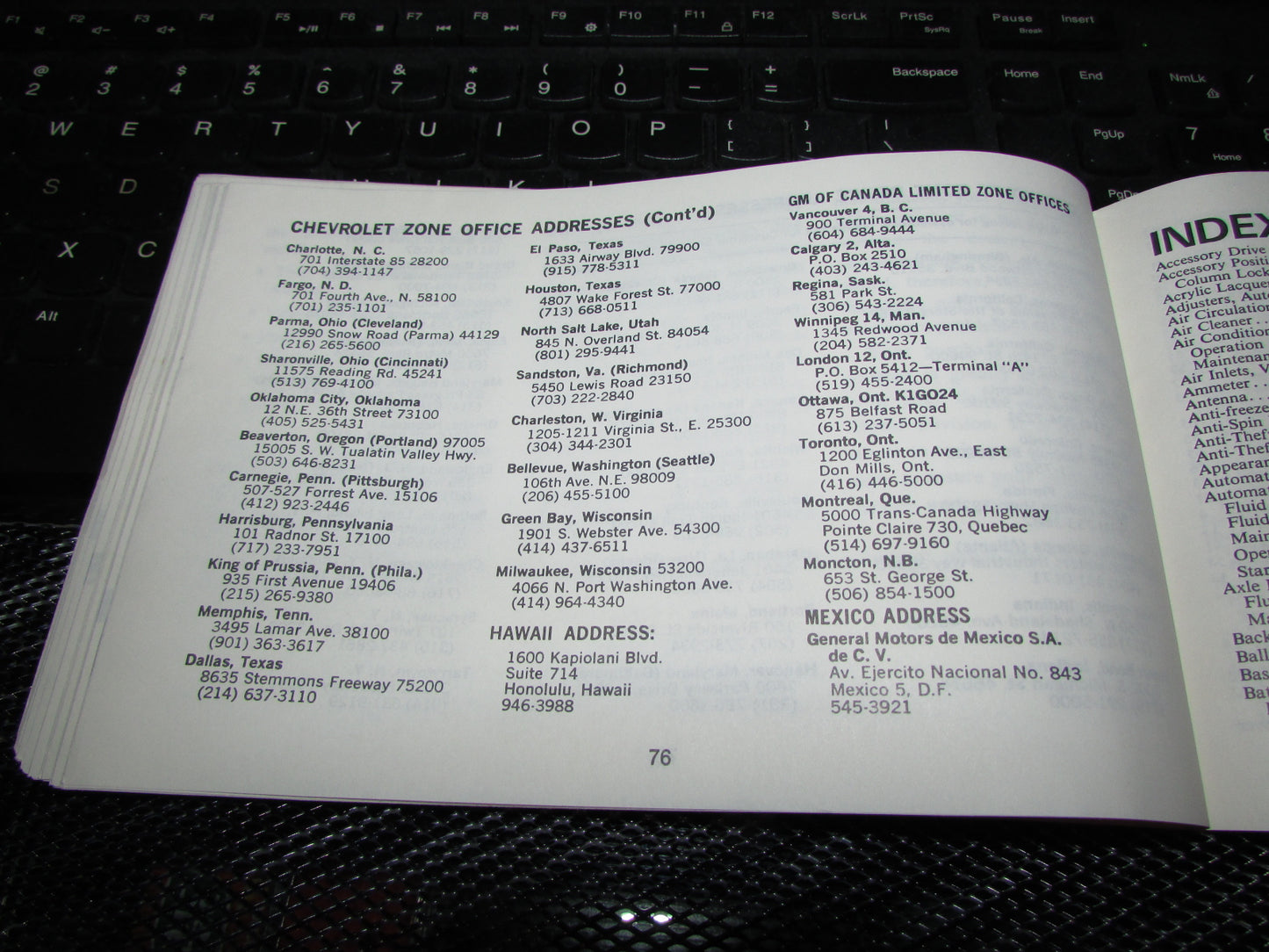 Chevrolet Monte Carlo (1973) Owners Manual