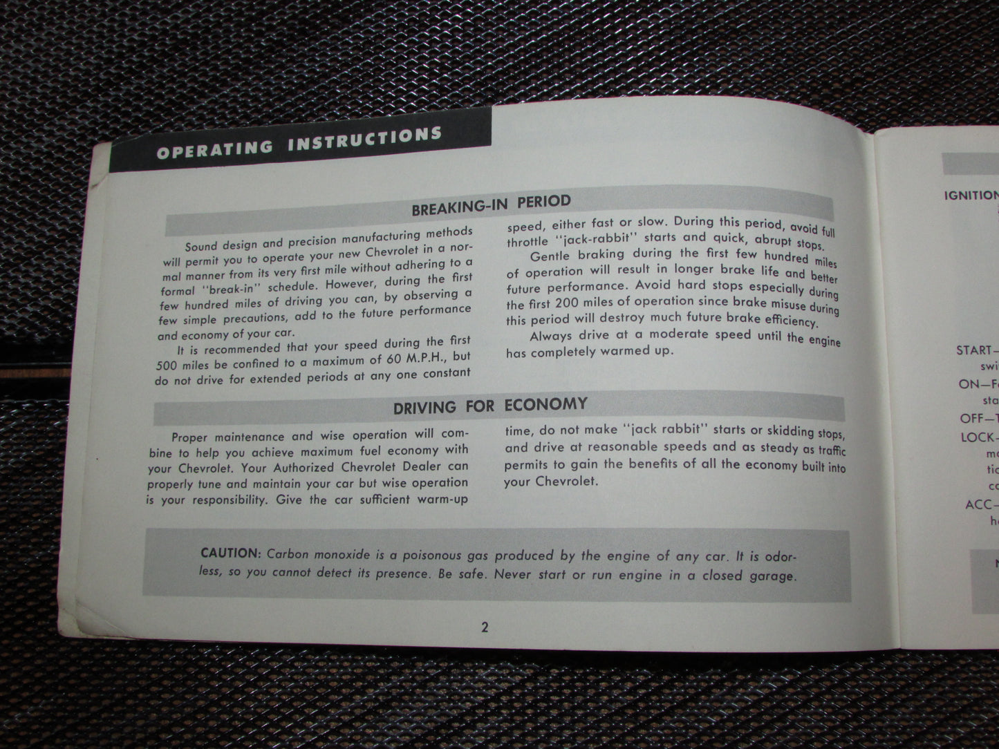 Chevrolet Passenger Car (1961) Owners Manual