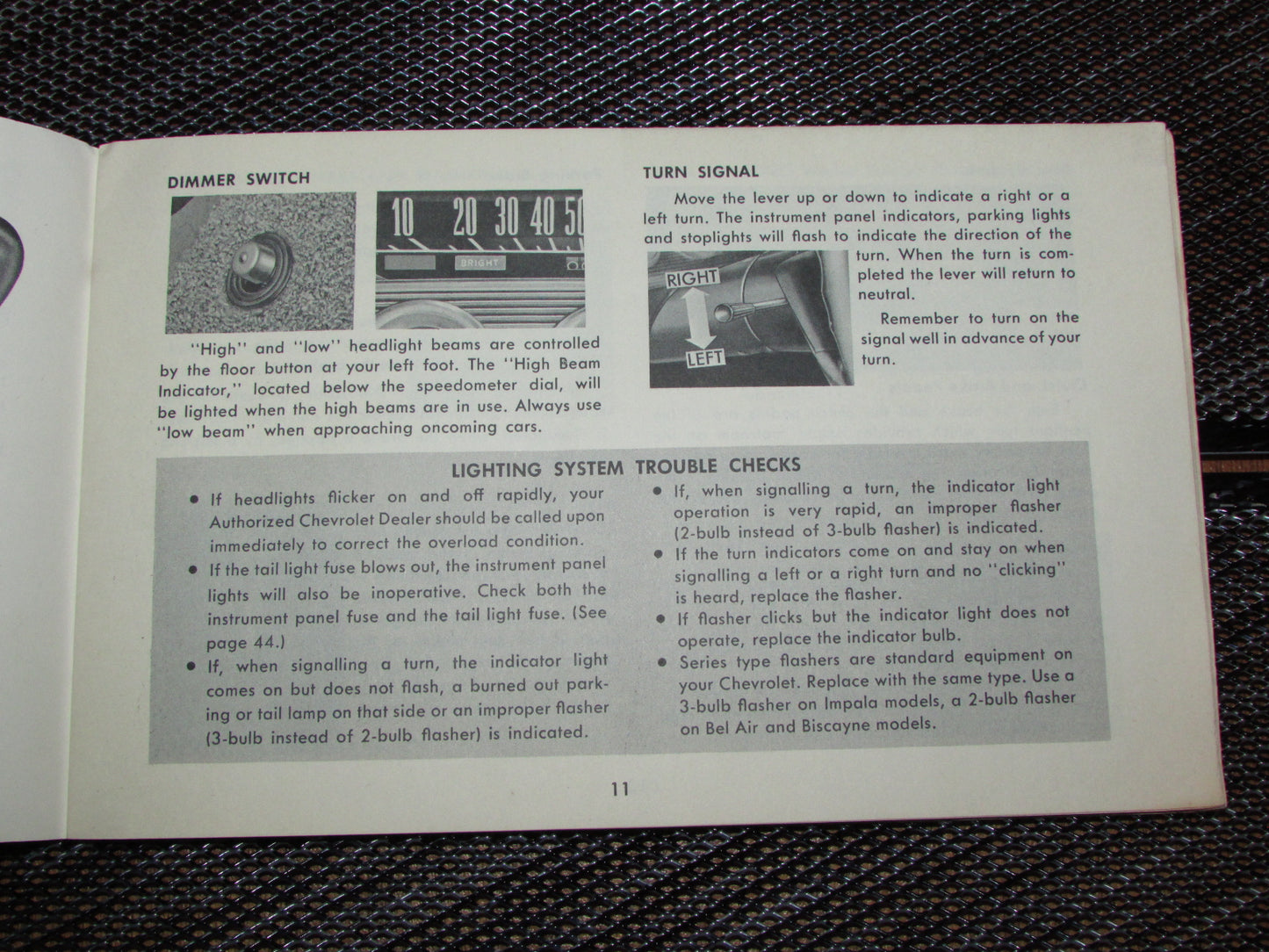 Chevrolet Passenger Car (1961) Owners Manual