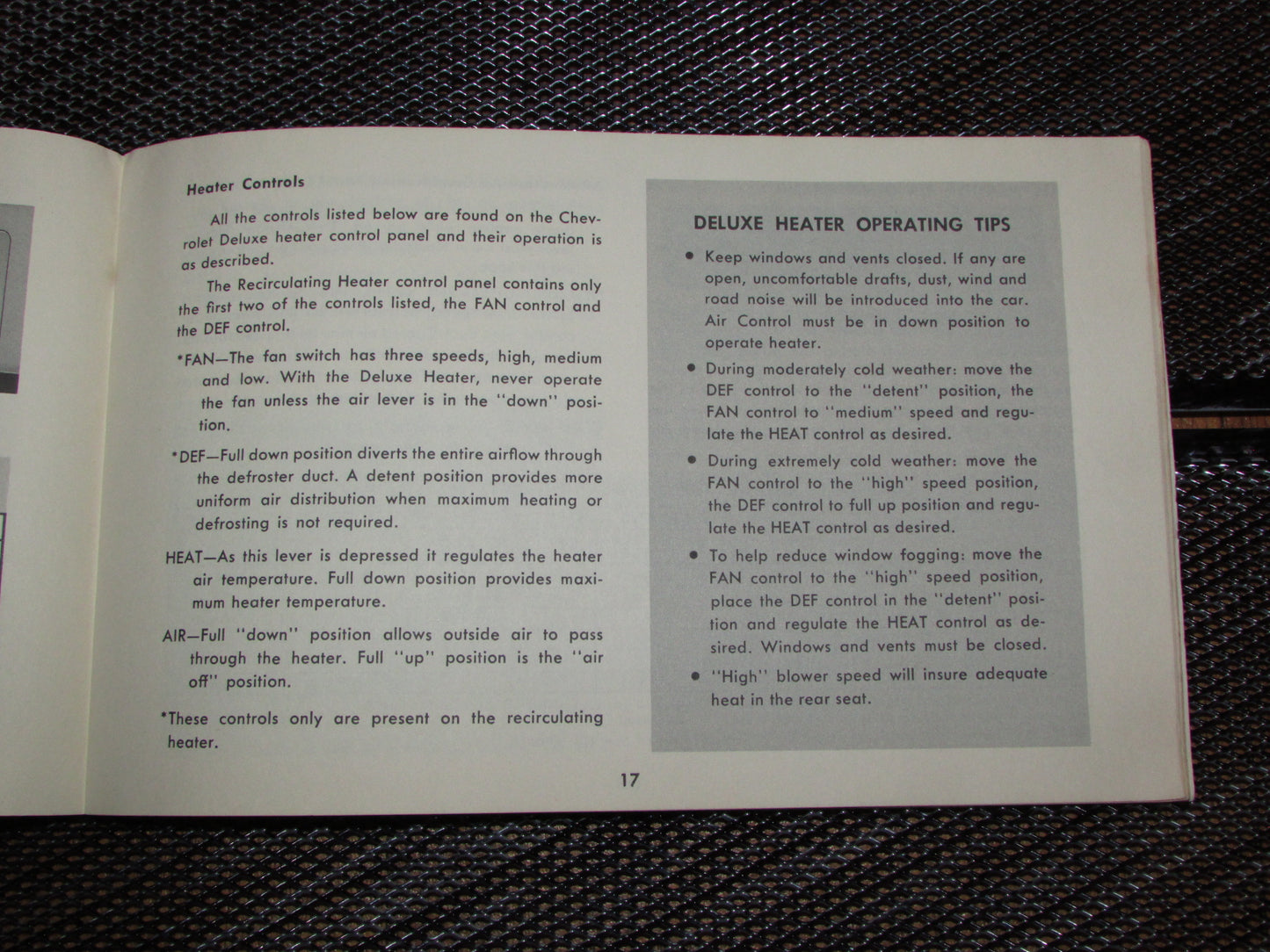 Chevrolet Passenger Car (1961) Owners Manual