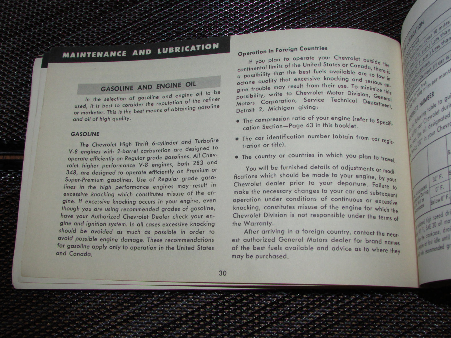 Chevrolet Passenger Car (1961) Owners Manual