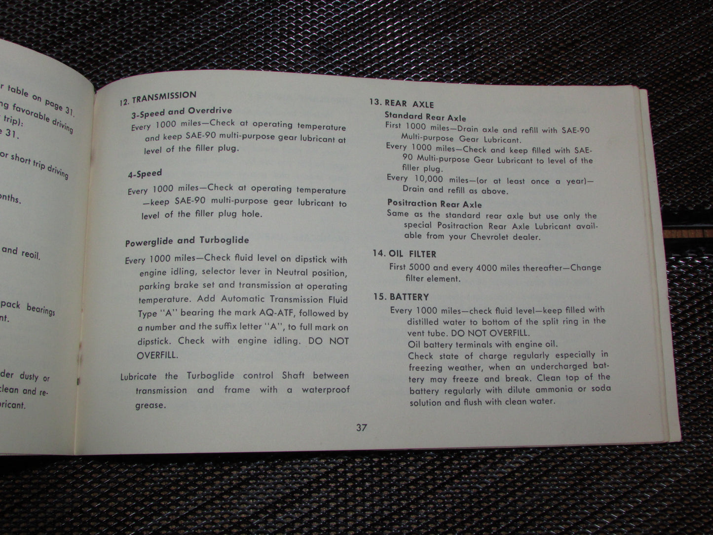 Chevrolet Passenger Car (1961) Owners Manual