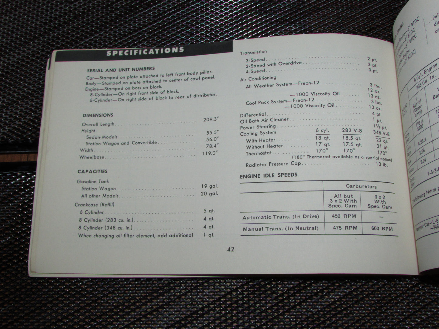 Chevrolet Passenger Car (1961) Owners Manual