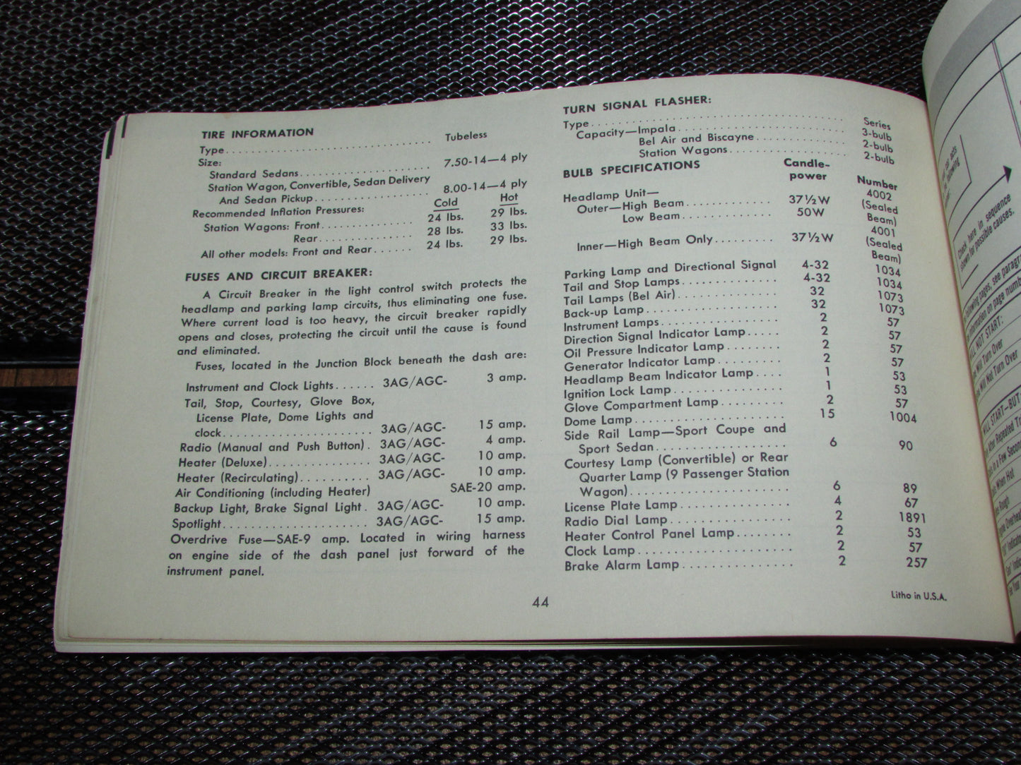 Chevrolet Passenger Car (1961) Owners Manual