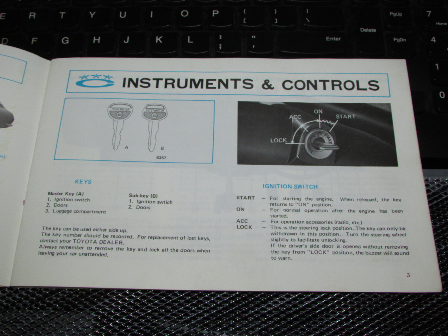 Toyota Corolla (1970) Owners Manual