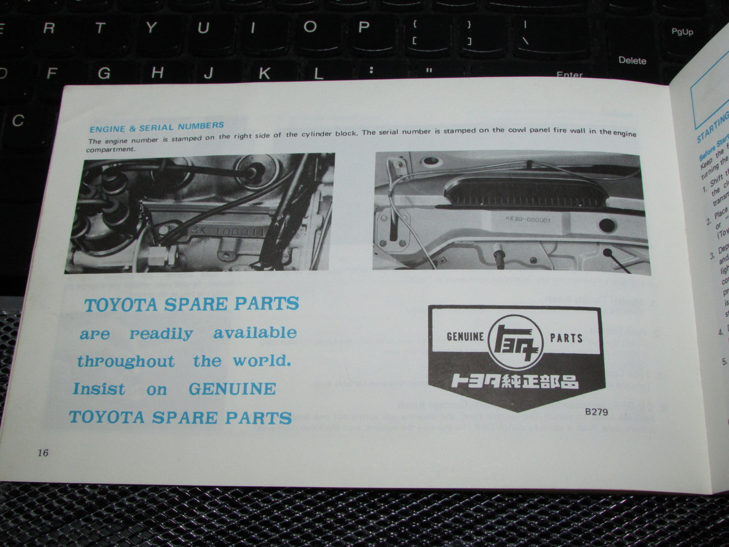 Toyota Corolla (1970) Owners Manual