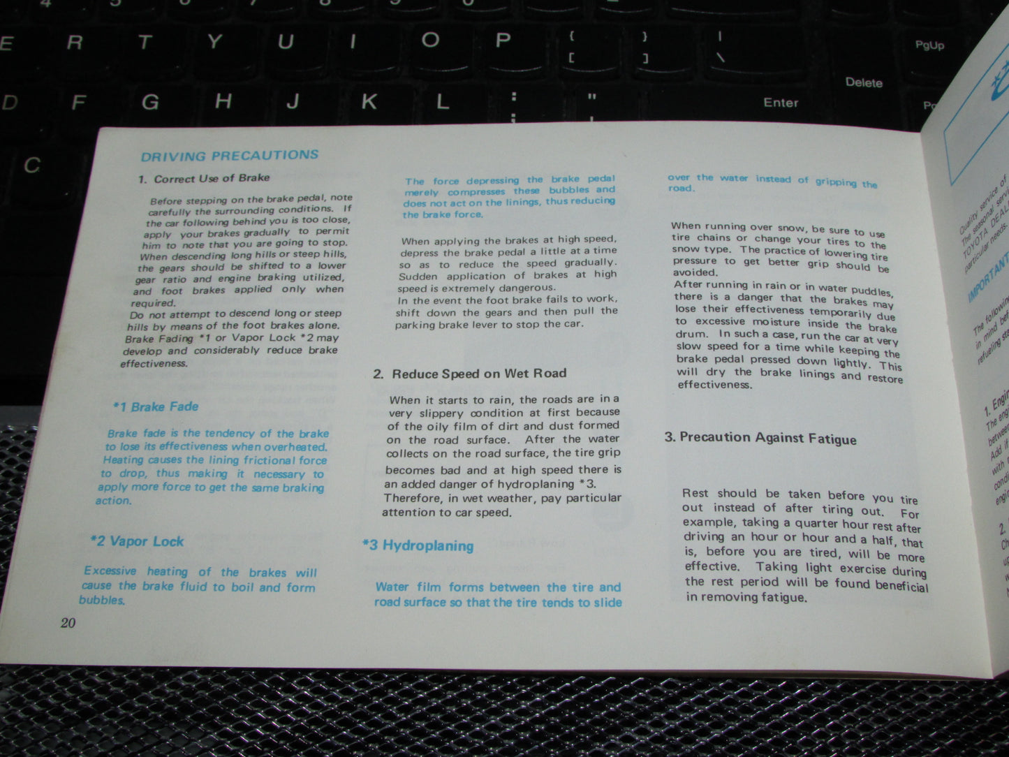 Toyota Corolla (1970) Owners Manual