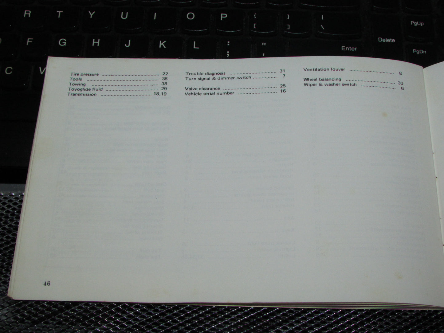 Toyota Corolla (1970) Owners Manual