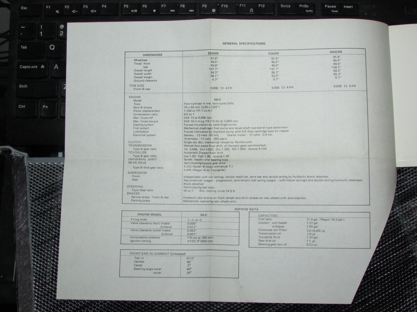 Toyota Corolla (1970) Owners Manual