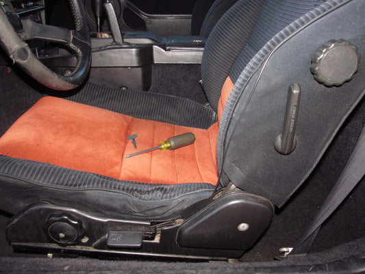 85 86 Toyota MR2 OEM Seat Side Panel Handle & Knob - Left Set