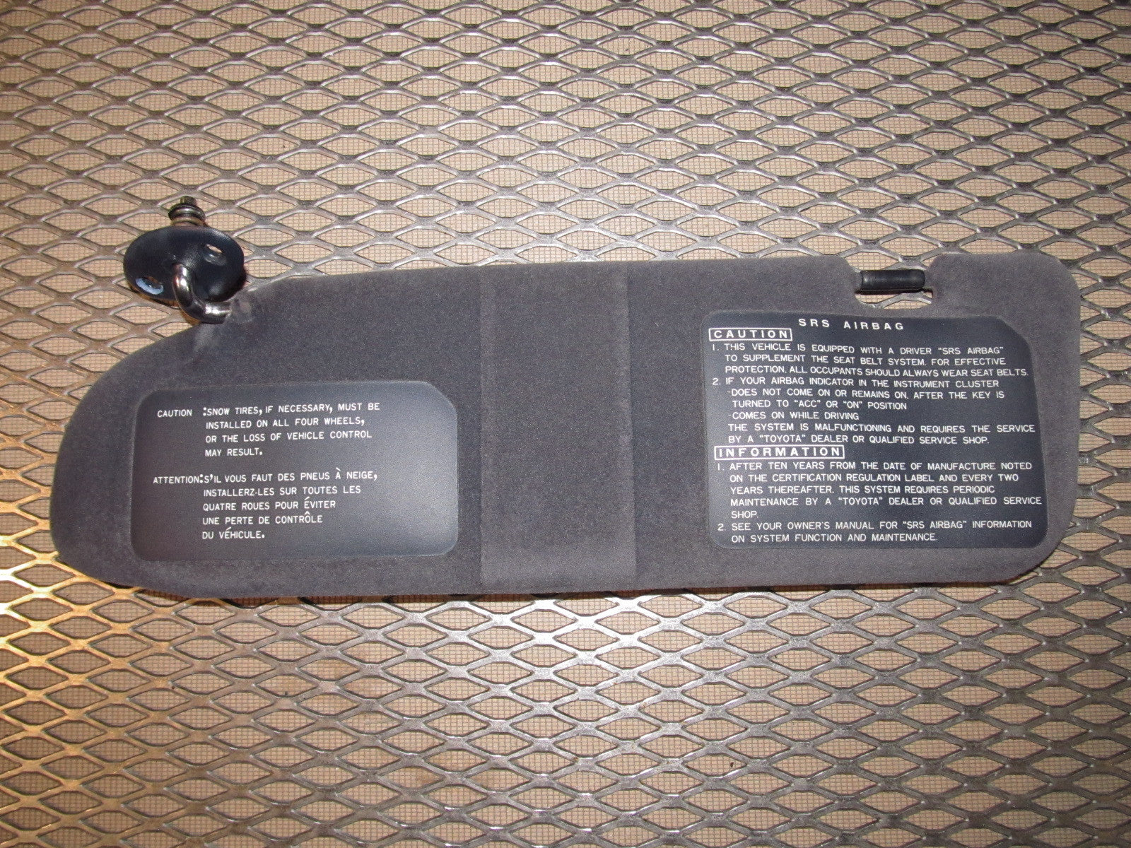 91 92 93 94 95 Toyota MR2 OEM Sun Visor - Left – Autopartone