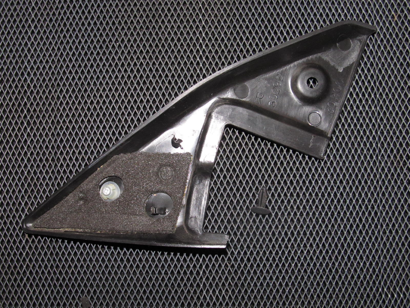 90-96 Nissan 300zx OEM Black Door Panel Mirror Cover Trim - Passenger Side - Right