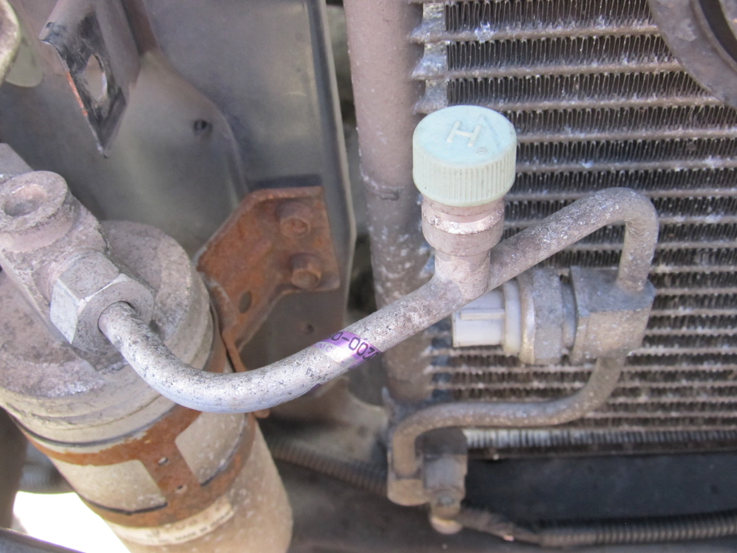 97 98 99 00 01 Honda Prelude OEM A/C Condenser Fitting Line & Pressure Sensor