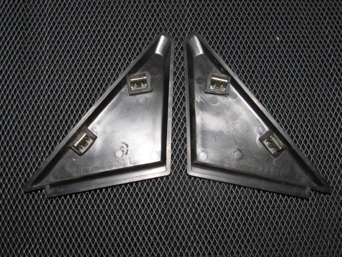 90-93 Acura Integra OEM Black Door Panel Mirror Cover Trim - 2 pieces