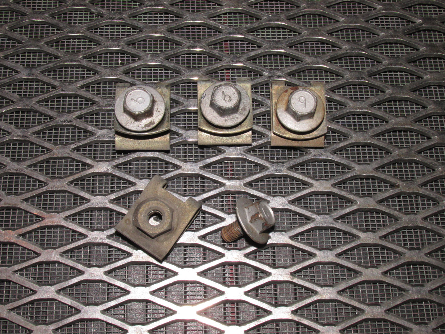 84 85 Mazda RX7 OEM Front Bumper Lower Skirt Bolts & Clips