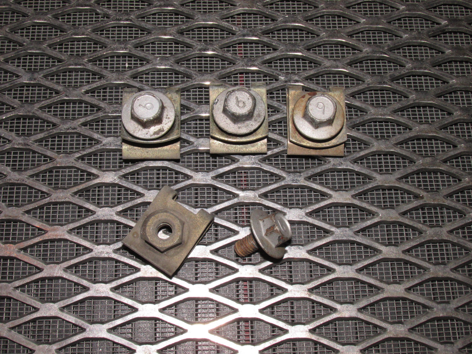 84 85 Mazda RX7 OEM Front Bumper Lower Skirt Bolts & Clips
