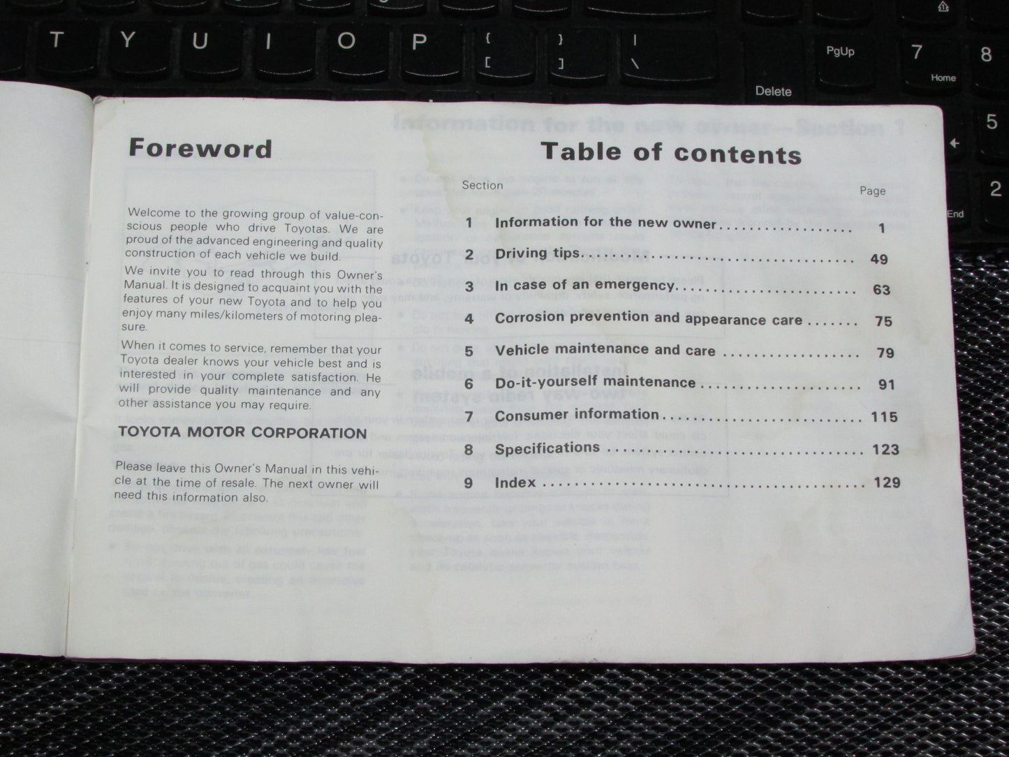 Toyota Celica (1985) Owners Manual