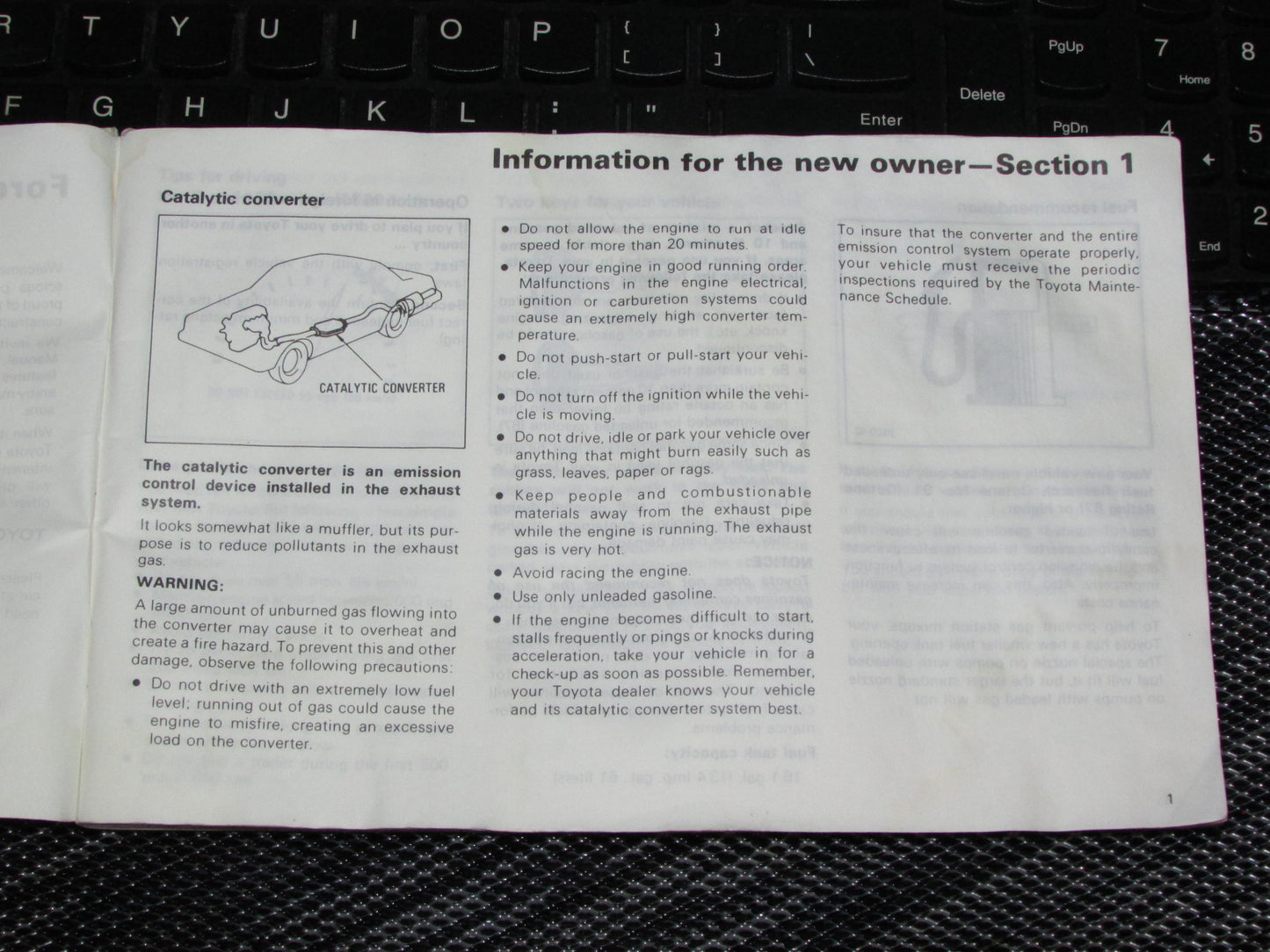 Toyota Celica (1985) Owners Manual