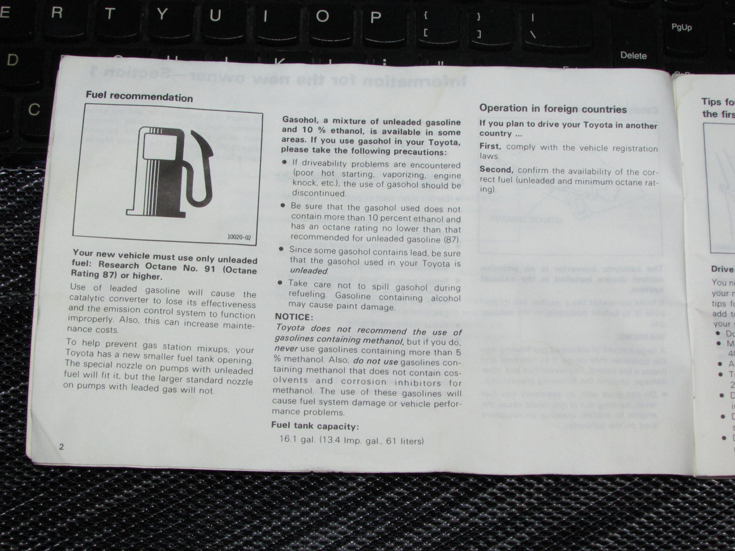 Toyota Celica (1985) Owners Manual