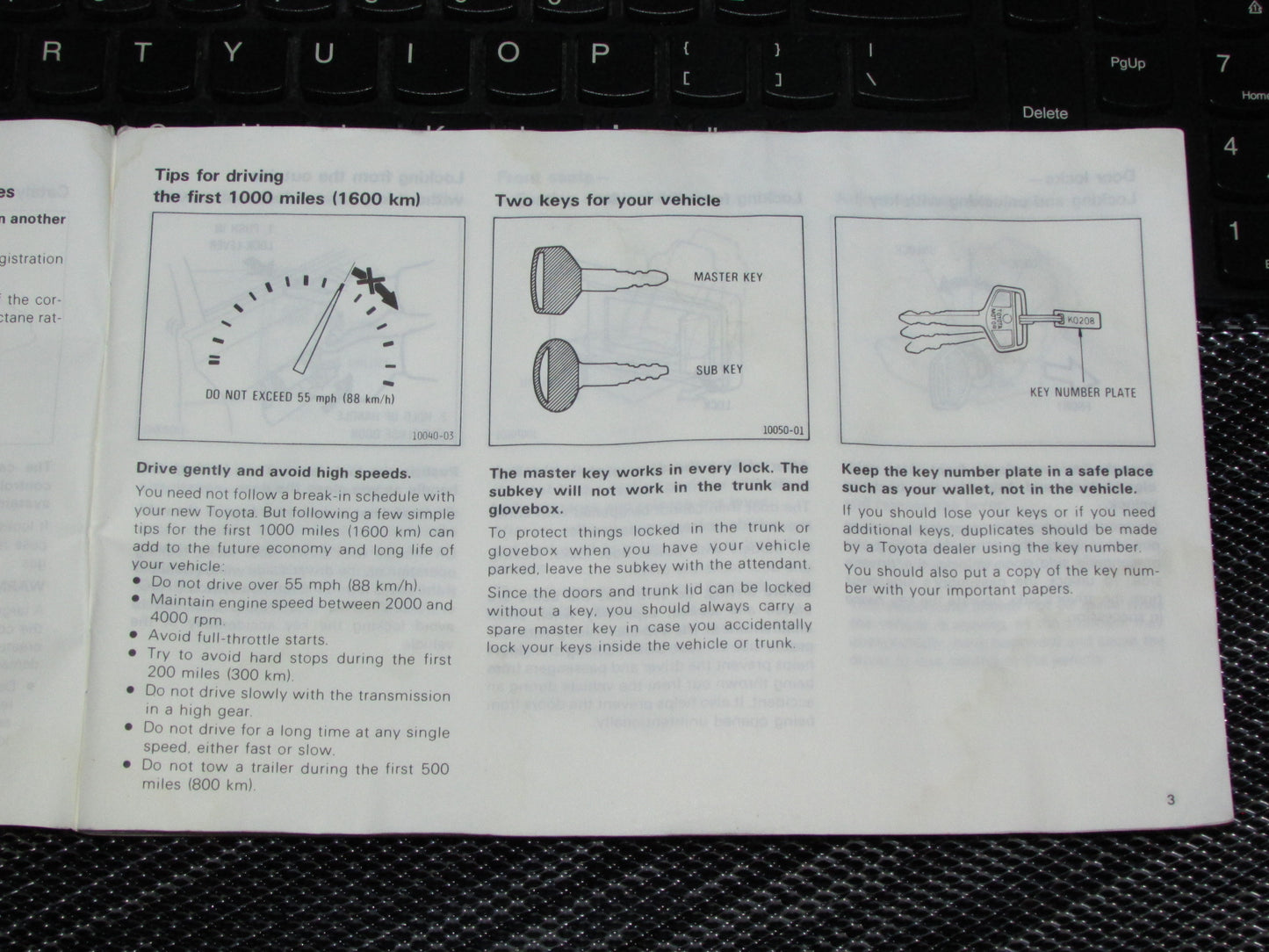 Toyota Celica (1985) Owners Manual