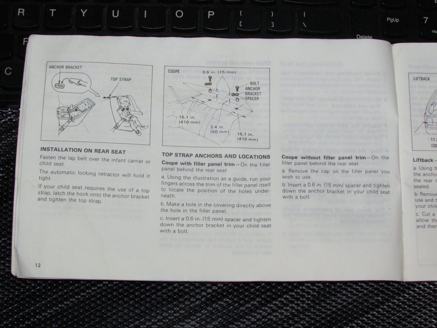 Toyota Celica (1985) Owners Manual