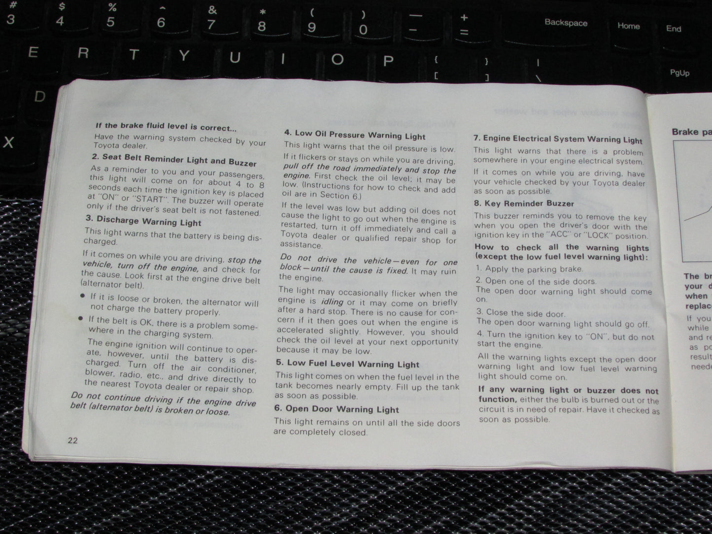 Toyota Celica (1985) Owners Manual