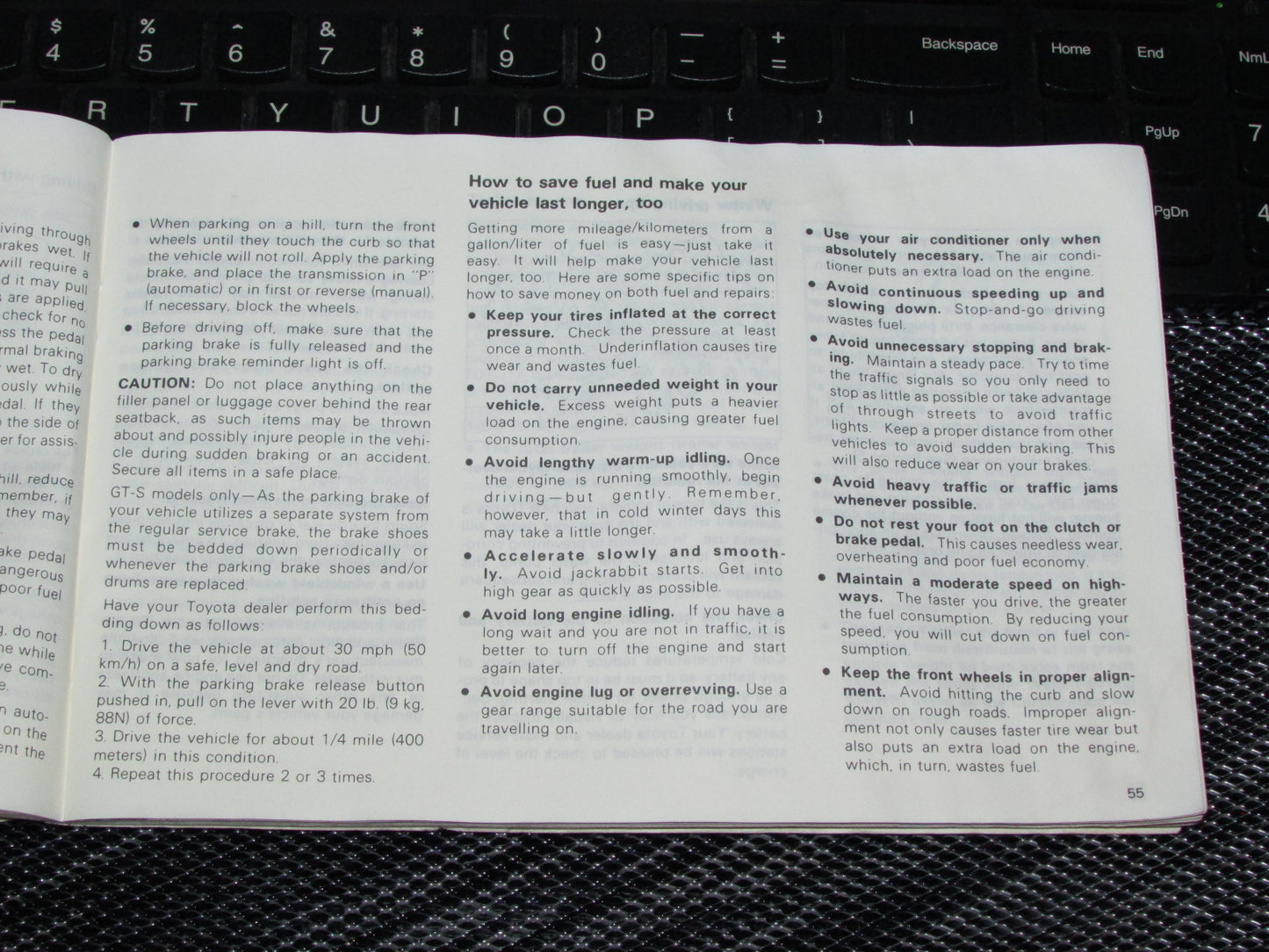 Toyota Celica (1985) Owners Manual