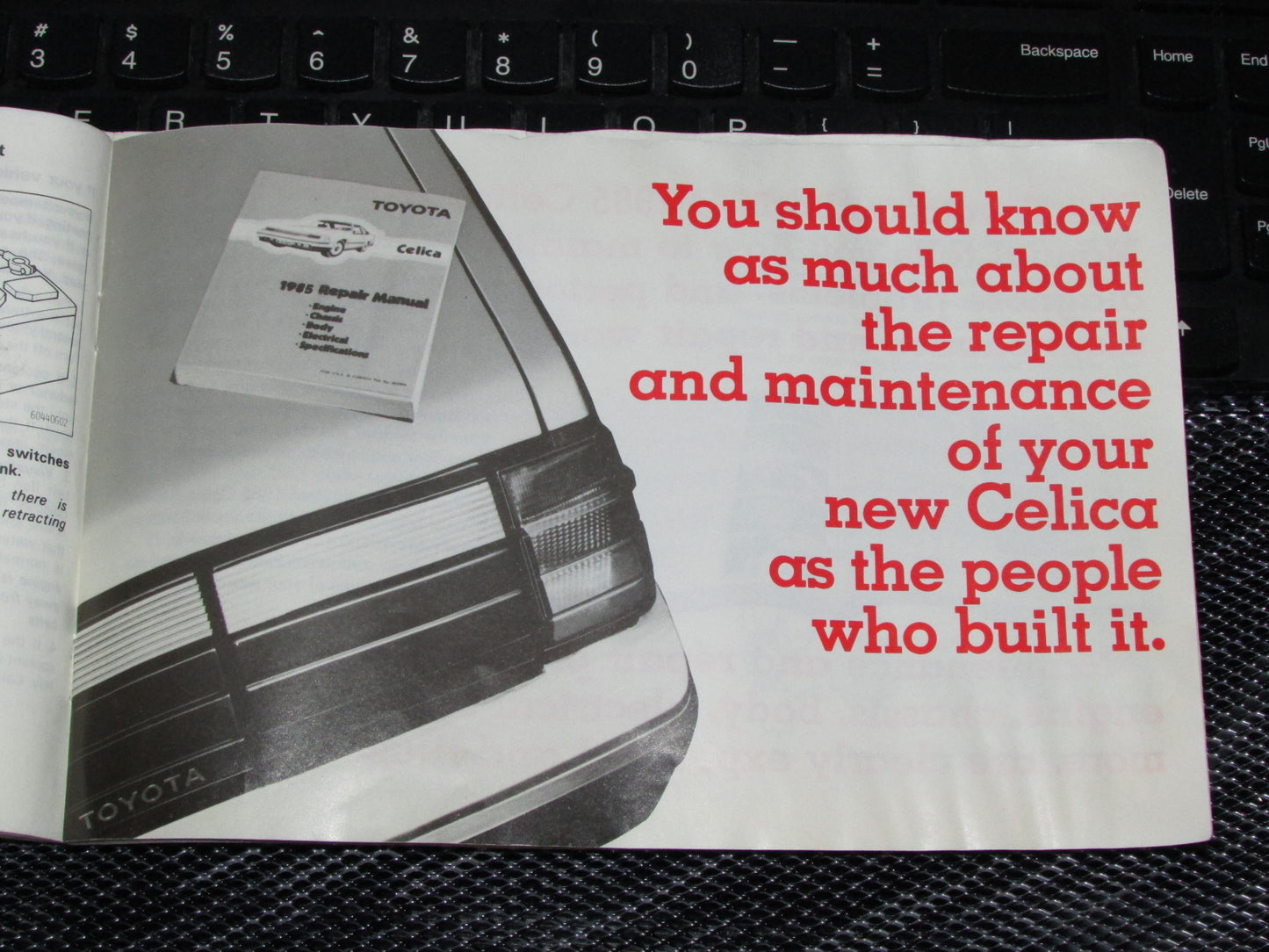 Toyota Celica (1985) Owners Manual