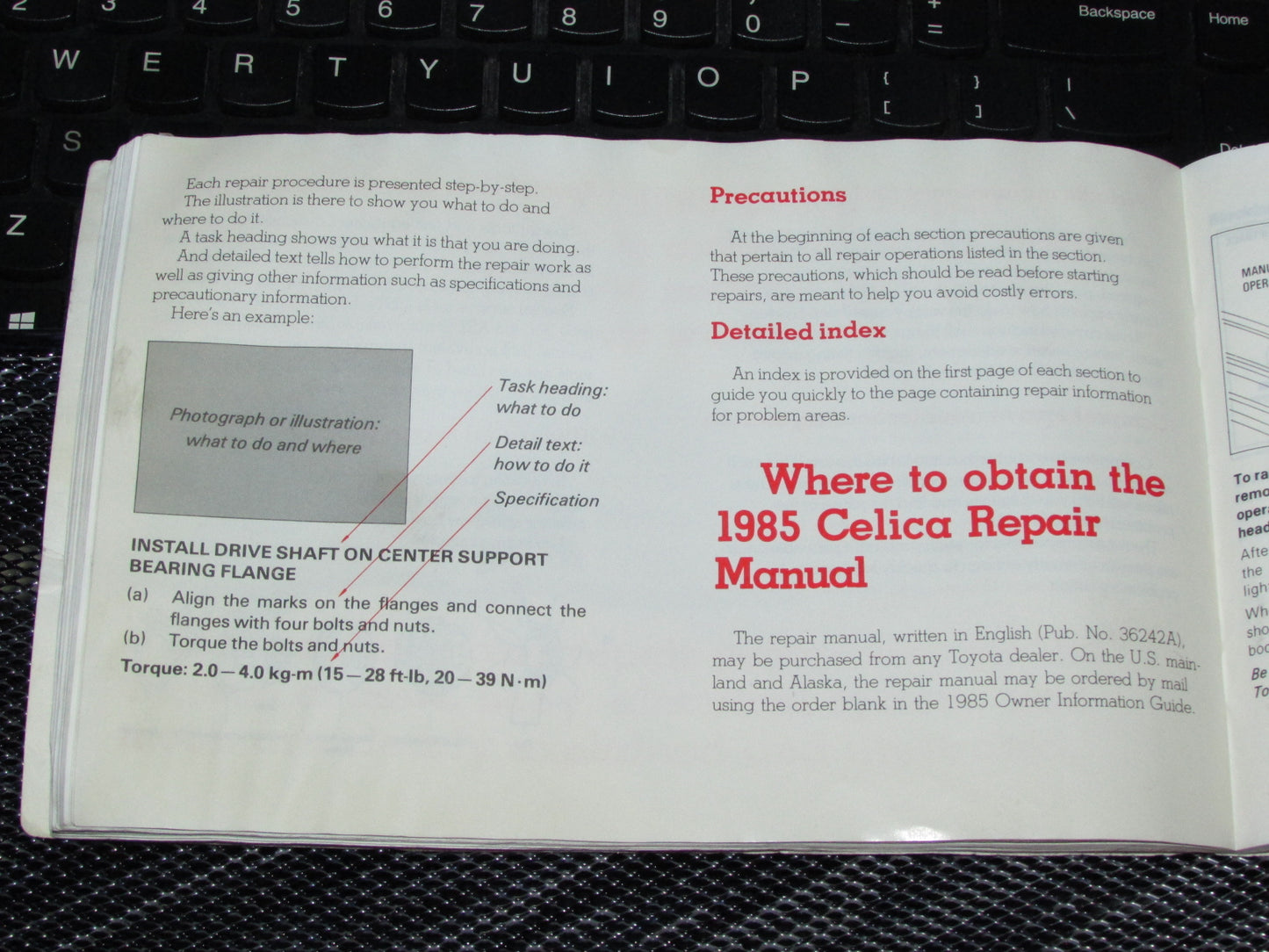 Toyota Celica (1985) Owners Manual