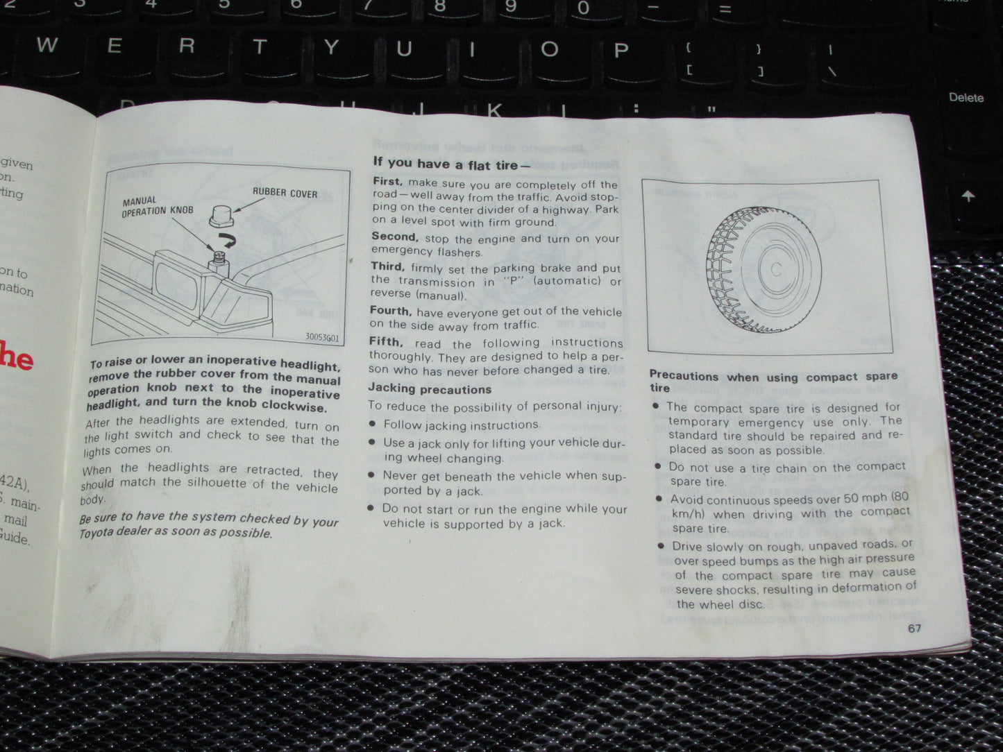 Toyota Celica (1985) Owners Manual