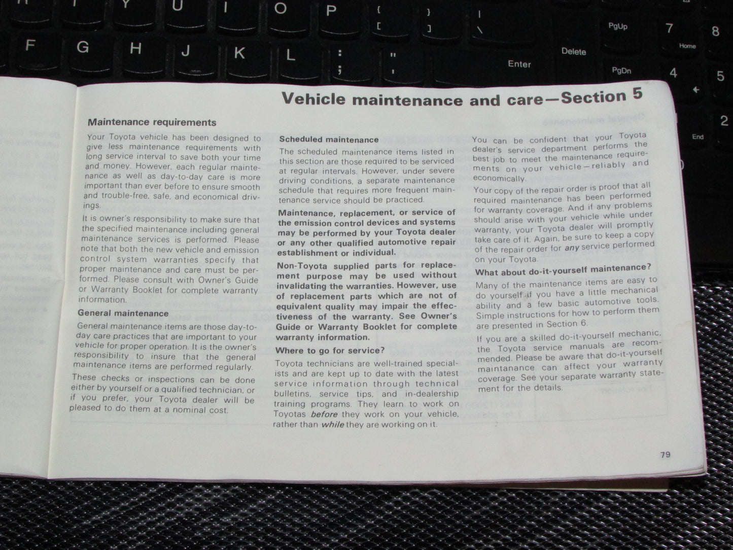 Toyota Celica (1985) Owners Manual