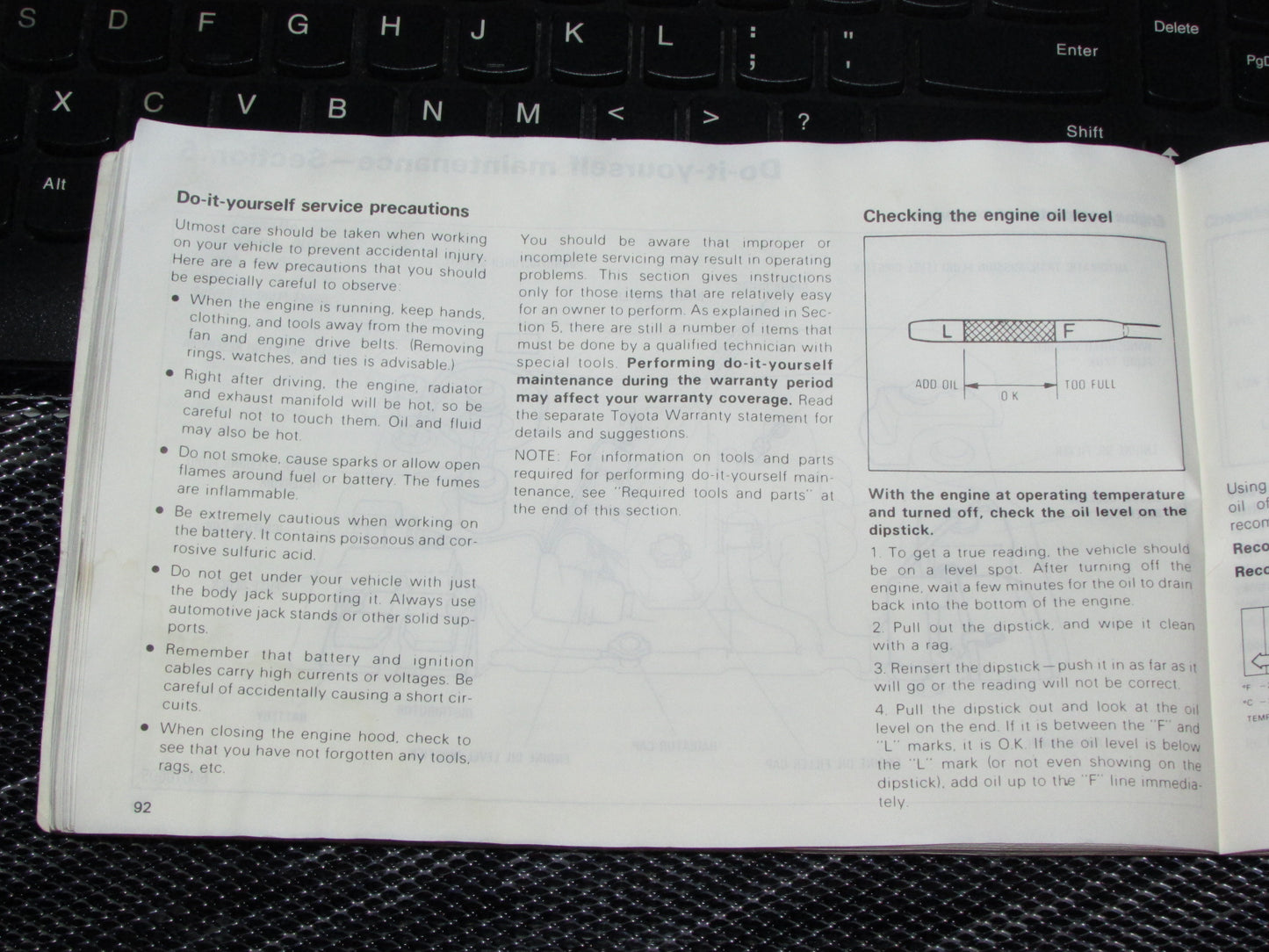 Toyota Celica (1985) Owners Manual