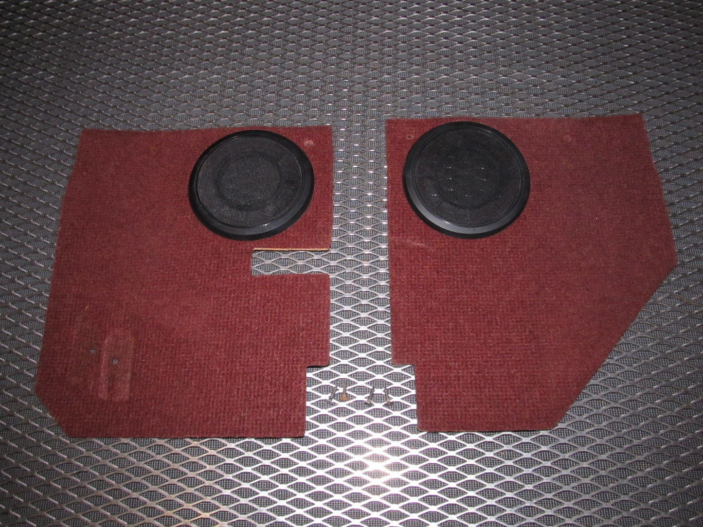 84 85 Mazda RX7 OEM Door Panel Speaker Grille & Panel Set
