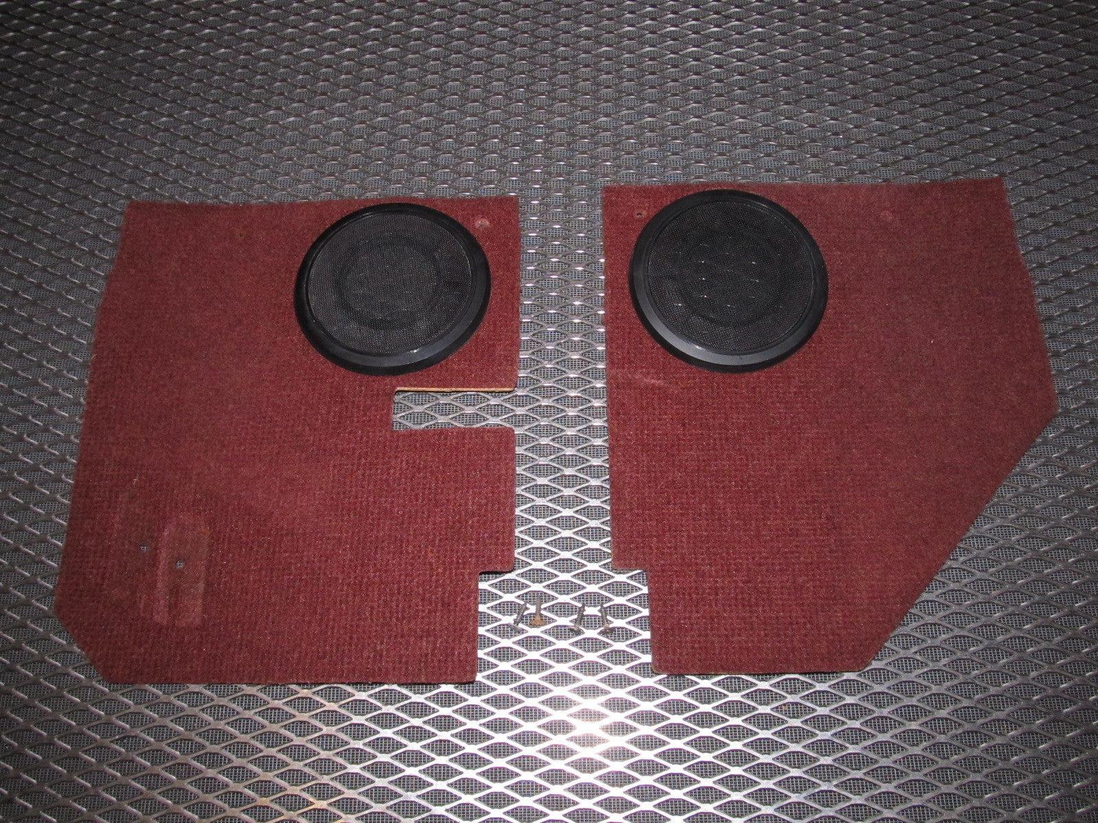 84 85 Mazda RX7 OEM Door Panel Speaker Grille & Panel Set