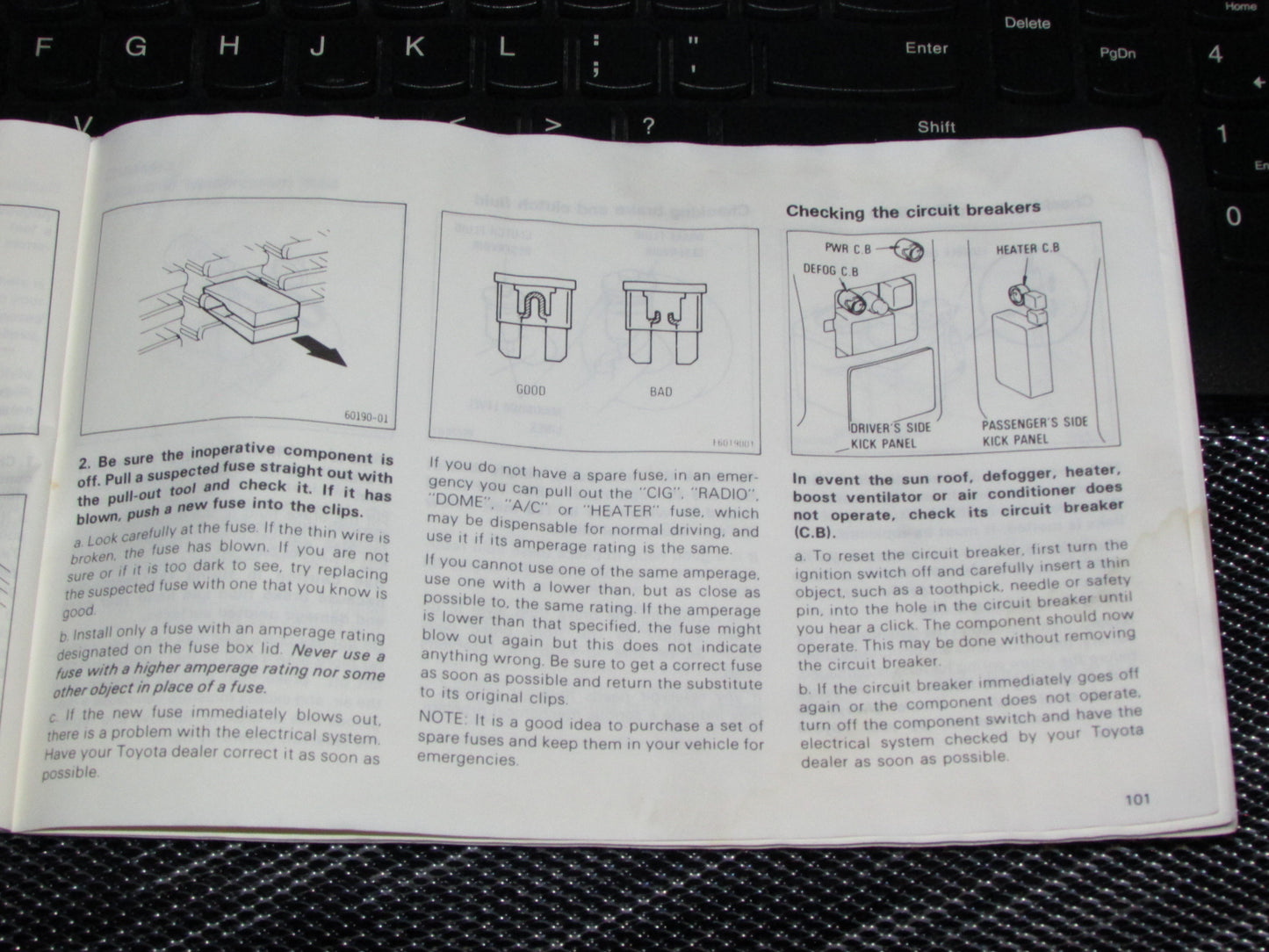 Toyota Celica (1985) Owners Manual