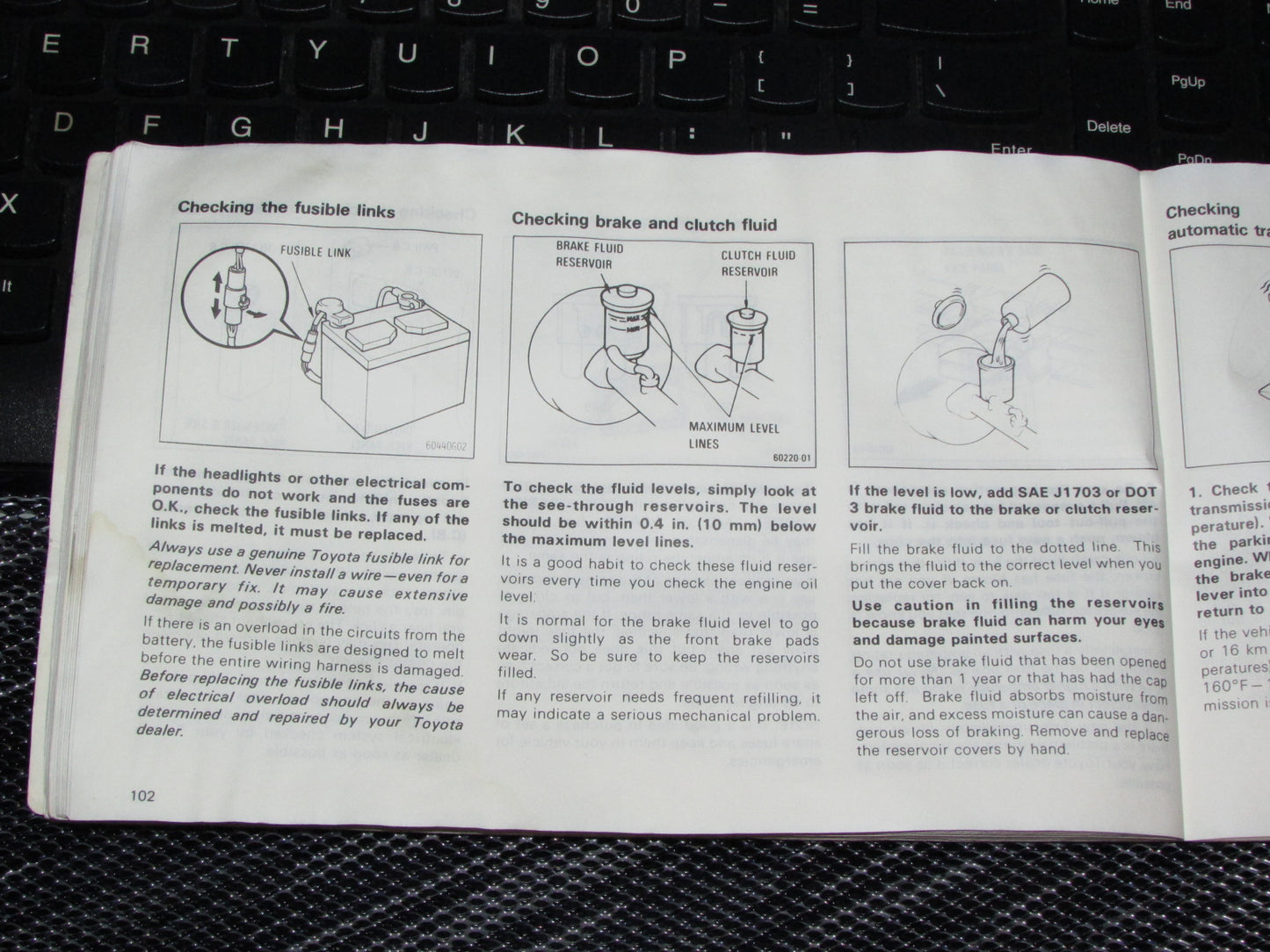 Toyota Celica (1985) Owners Manual