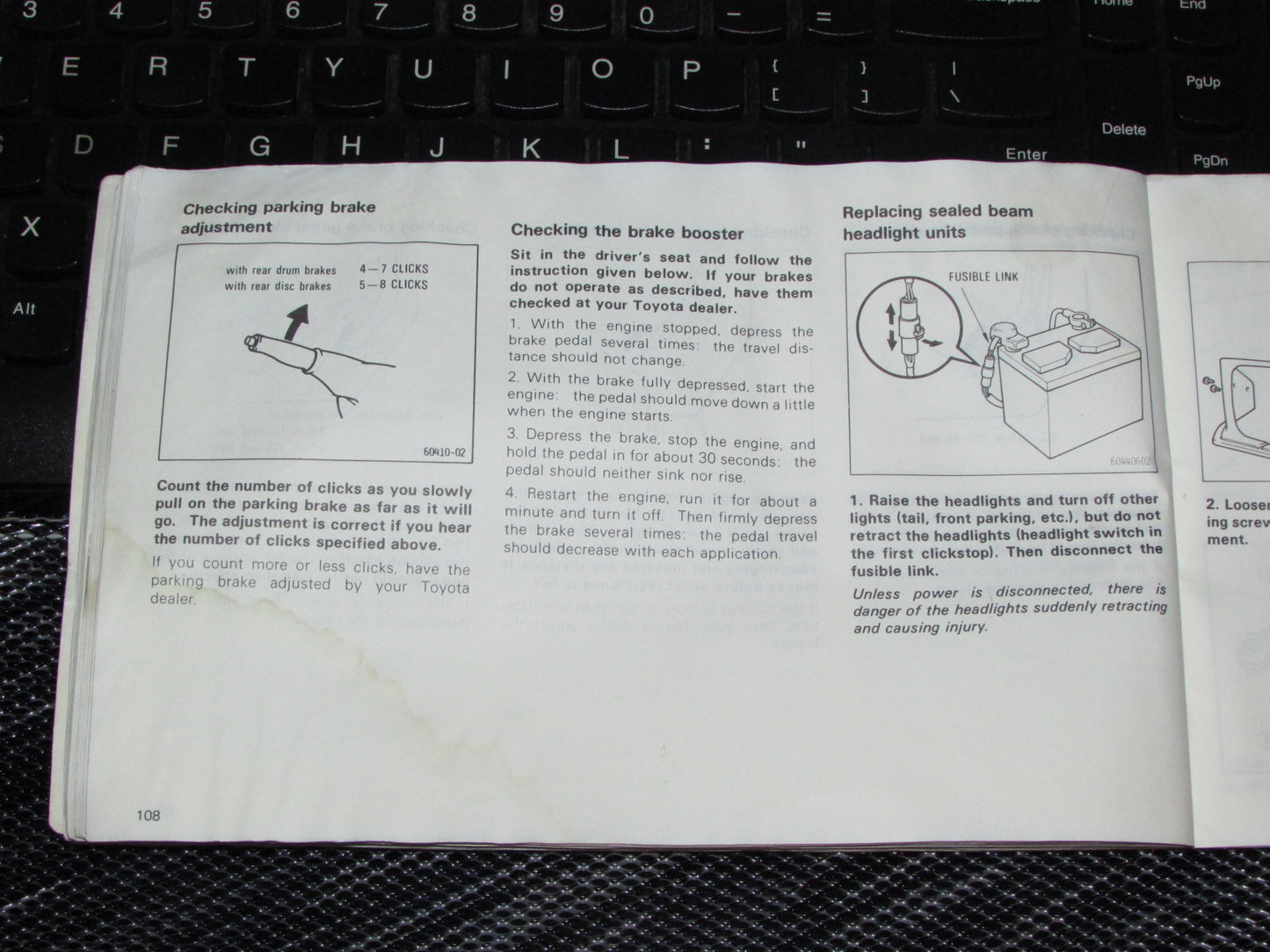 Toyota Celica (1985) Owners Manual