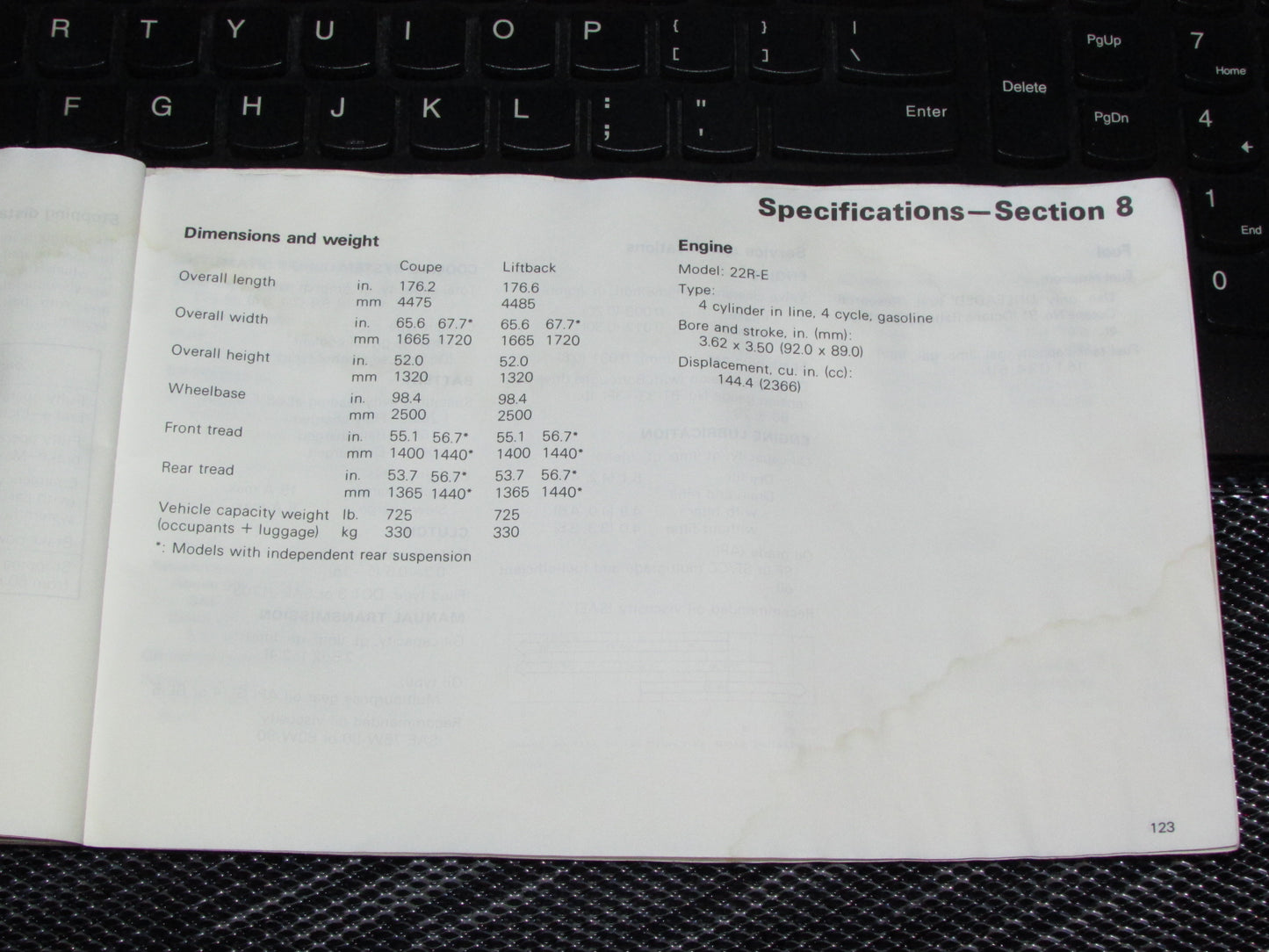 Toyota Celica (1985) Owners Manual